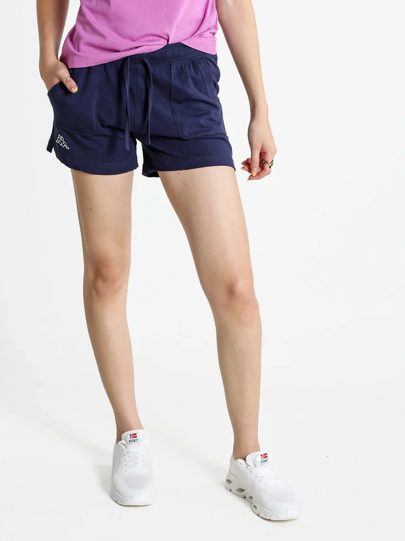 Shorts sportivi da donna in cotone - blu scuro