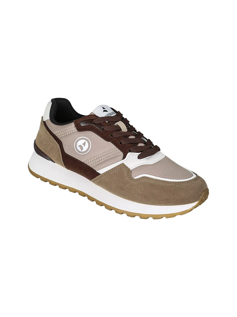 Sneakers stringate da uomo con platform - marrone