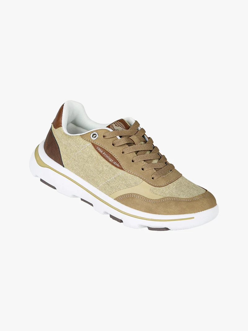 Sneakers stringate da uomo in tessuto - sabbia
