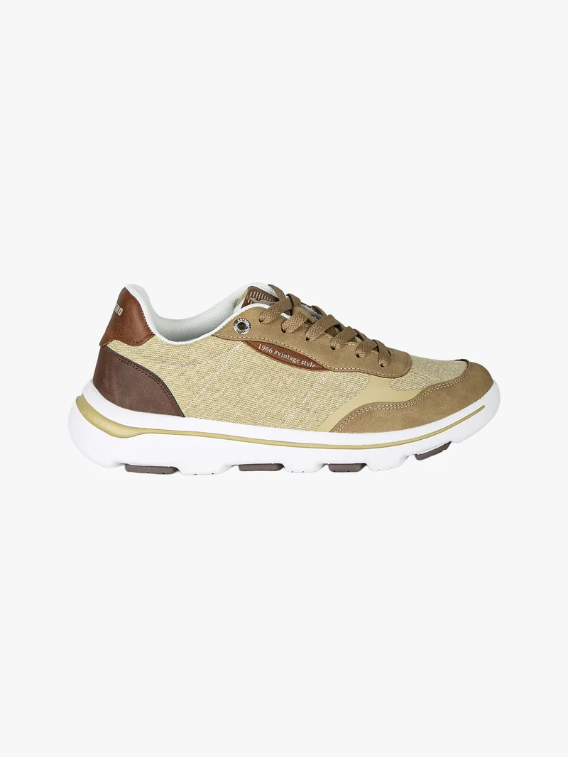 Sneakers stringate da uomo in tessuto - sabbia