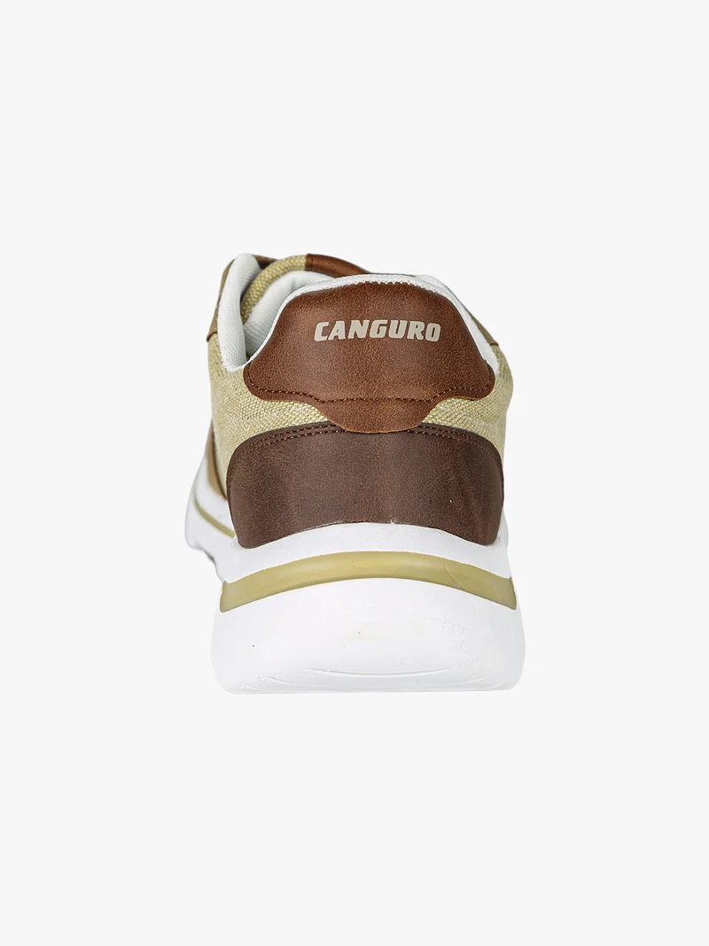 Sneakers stringate da uomo in tessuto - sabbia