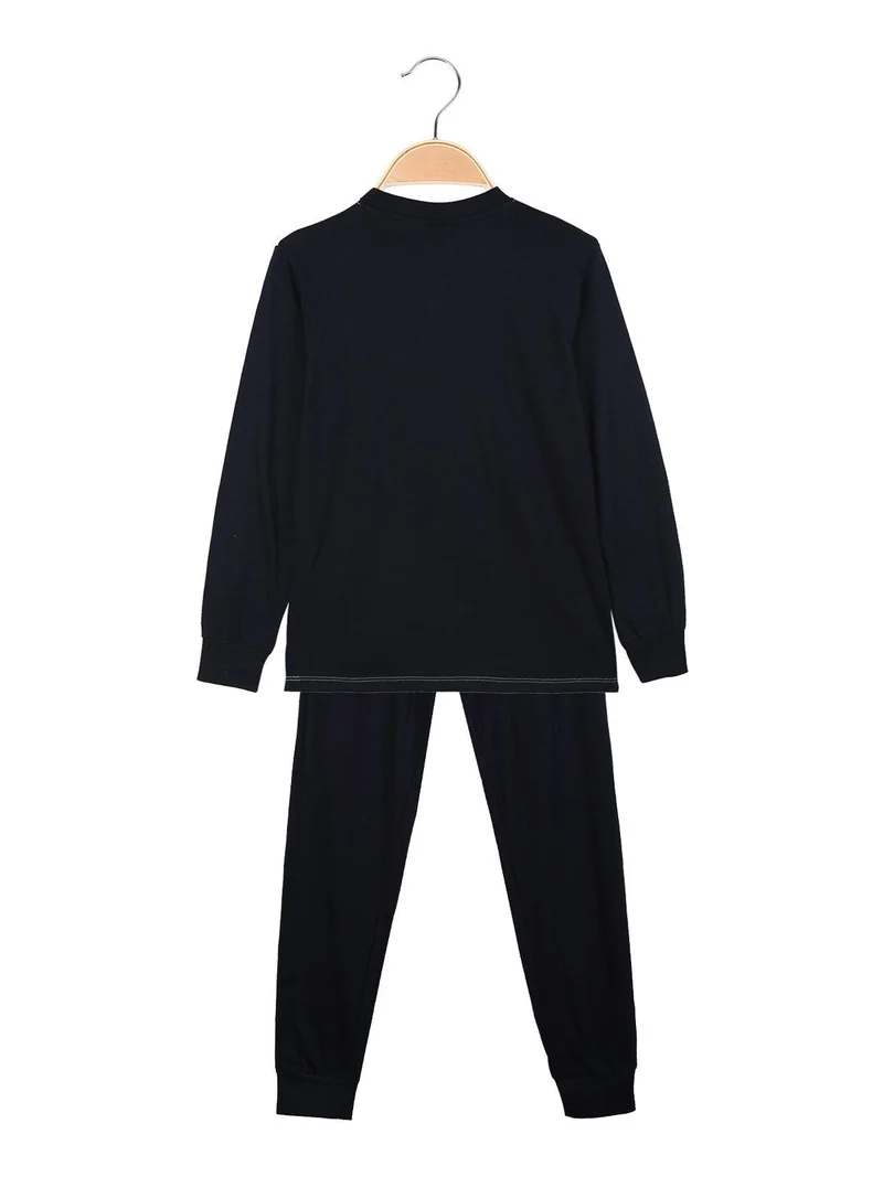 Pigiama da bambino in cotone - azzurro