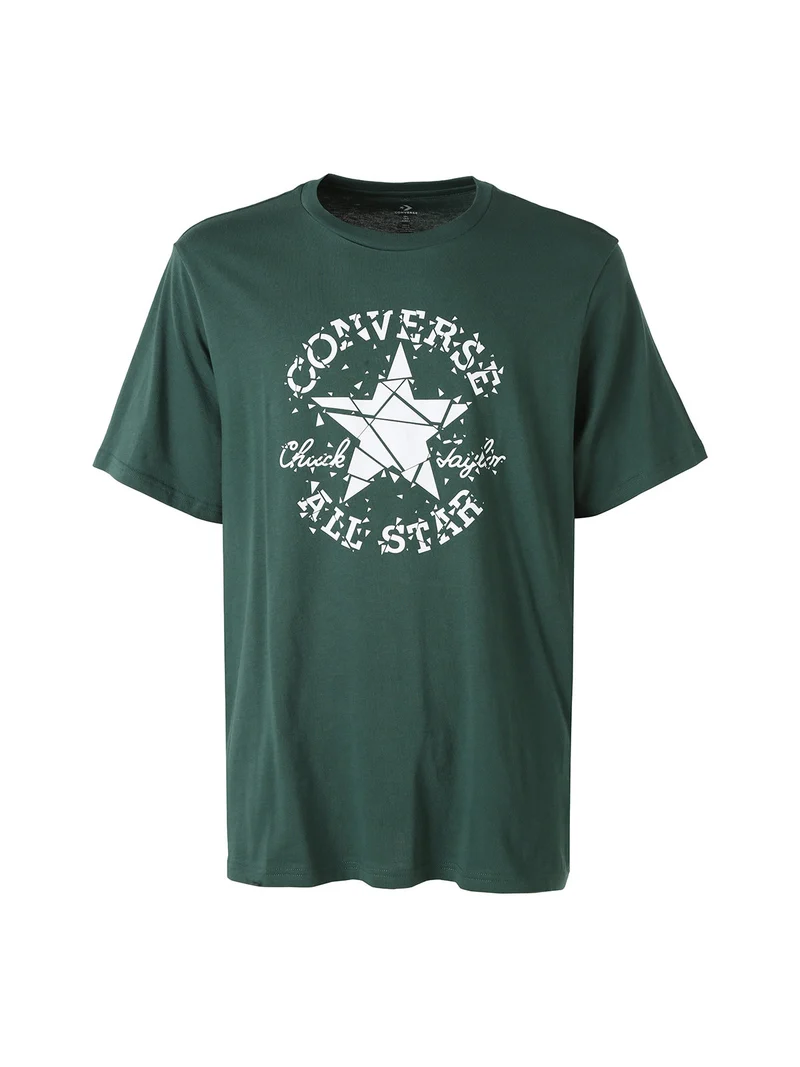 BROKEN GLASS t-shirt uomo con stampa logo - verde