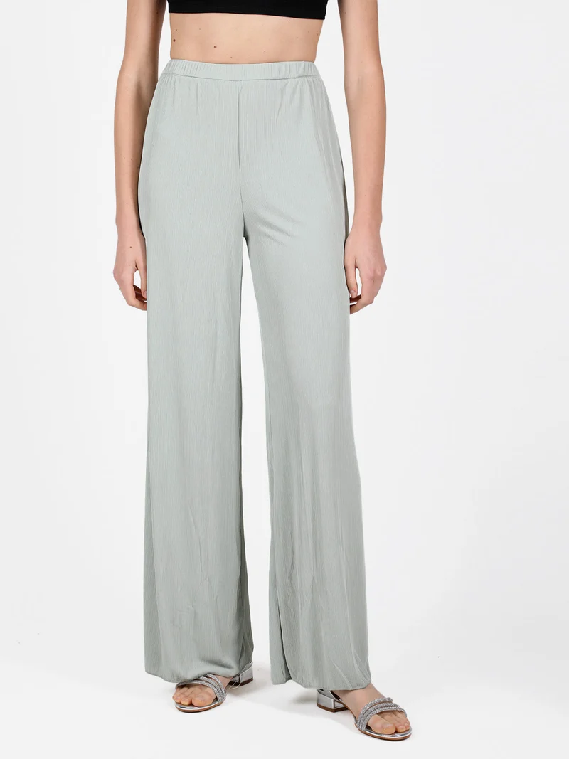 Pantaloni donna leggeri a palazzo - verde