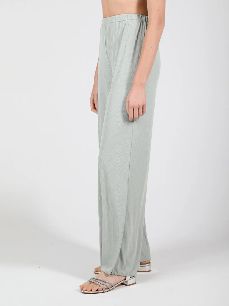 Pantaloni donna leggeri a palazzo - verde