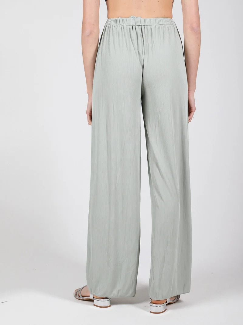 Pantaloni donna leggeri a palazzo - verde