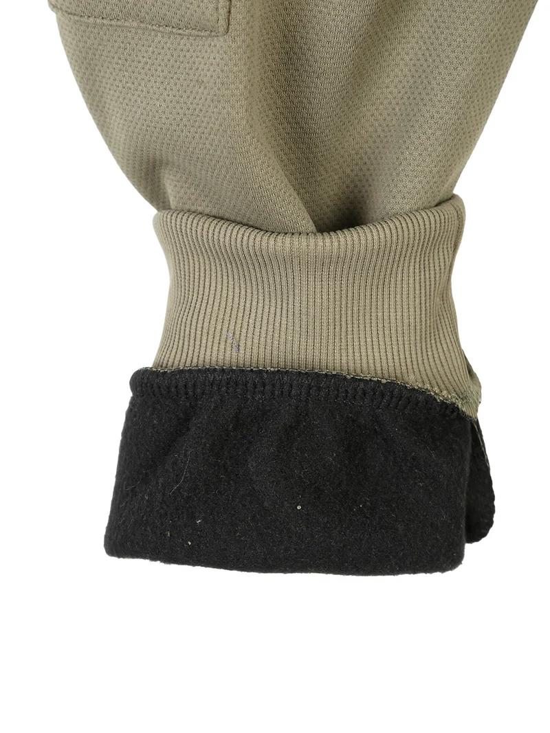 Pantaloni cargo da bambino con polsini e interno felpato - militare