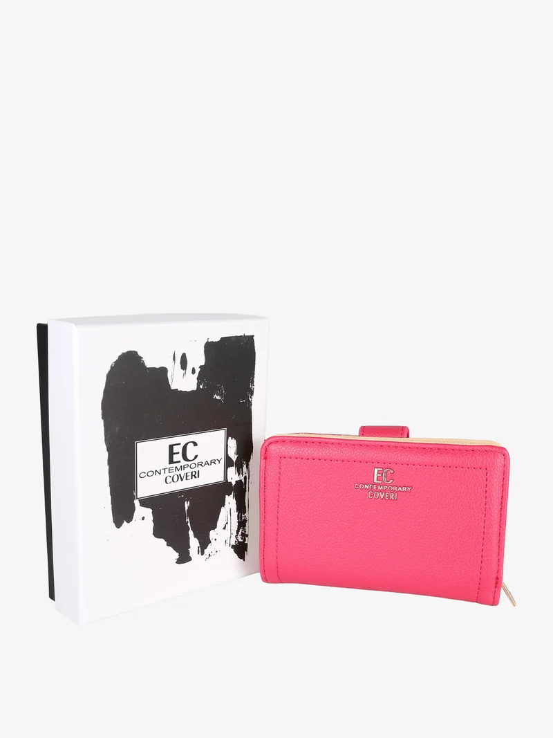 Portafoglio donna mini in ecopelle - fucsia