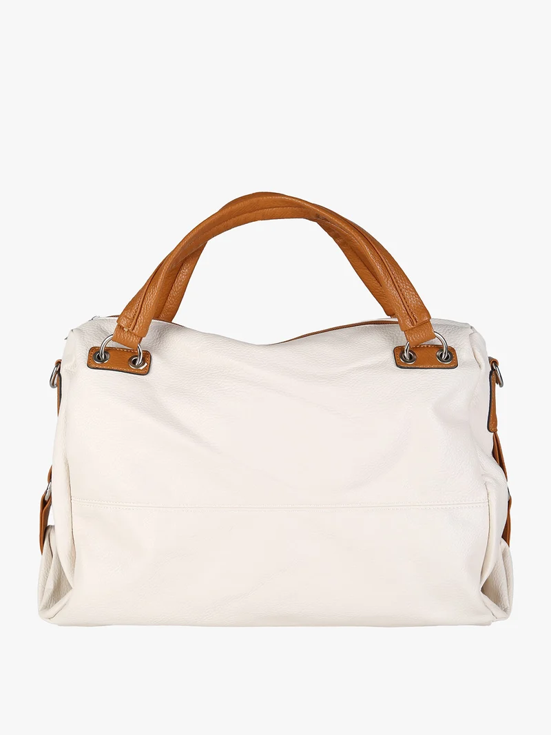 Borsa hobo da donna con doppi manici - panna