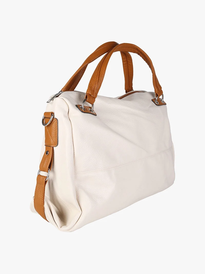 Borsa hobo da donna con doppi manici - panna