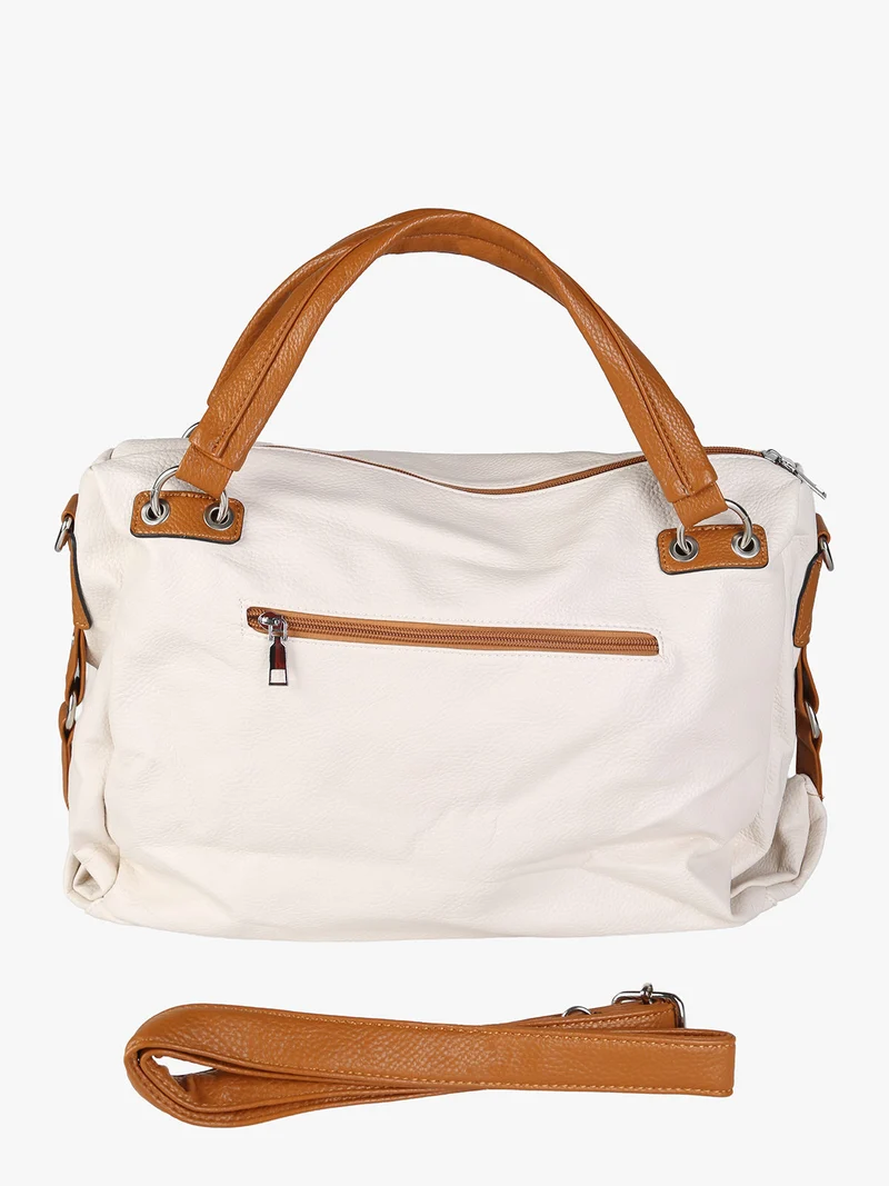 Borsa hobo da donna con doppi manici - panna
