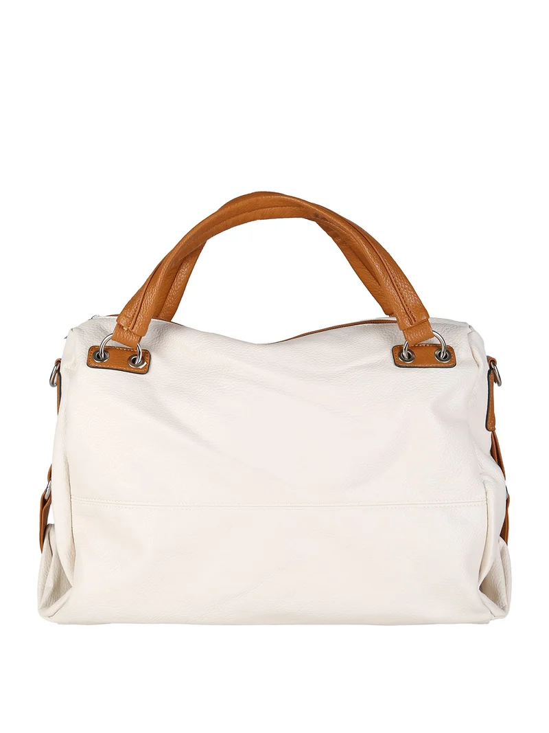 Borsa hobo da donna con doppi manici - panna