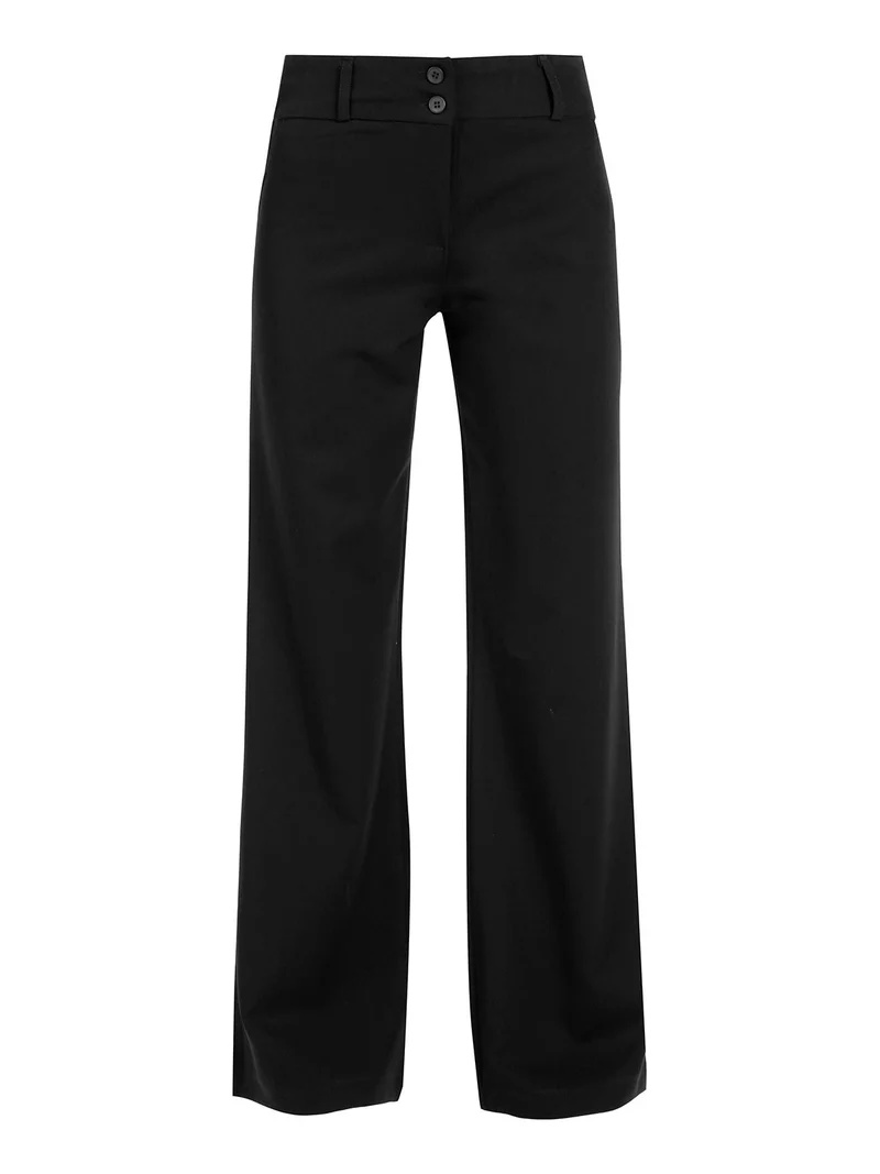 Pantaloni casual da donna a vita alta - nero