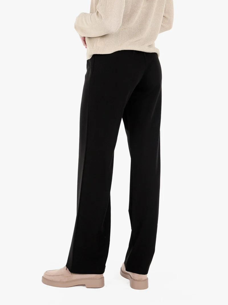 Pantaloni casual da donna a vita alta - nero