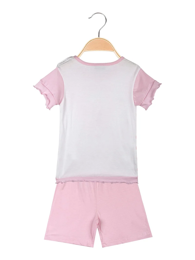 Pigiama corto da neonta in cotone - rosa