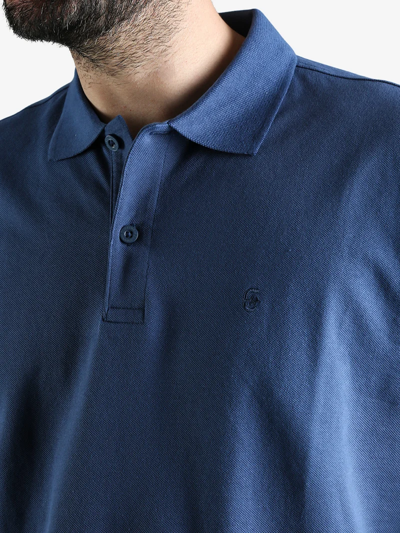 Polo da uomo in cotone a maniche corte - blu