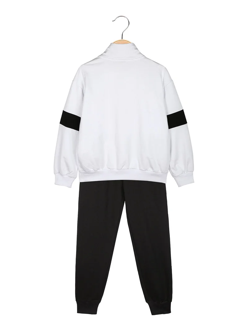 Completo tuta da ragazza 3 pezzi con zip - bianco