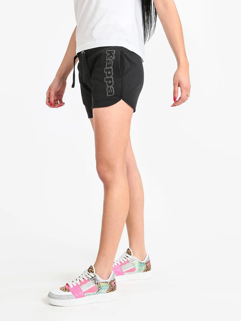 Shorts donna sportivi in felpa - nero
