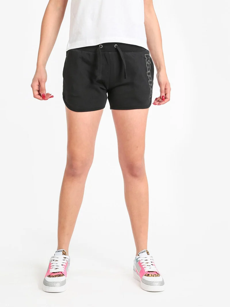 Shorts donna sportivi in felpa - nero