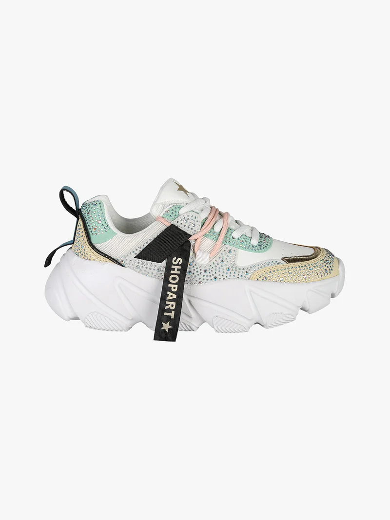CHUNKY AMY Sneakers donna con strass e suola alta - multicolore