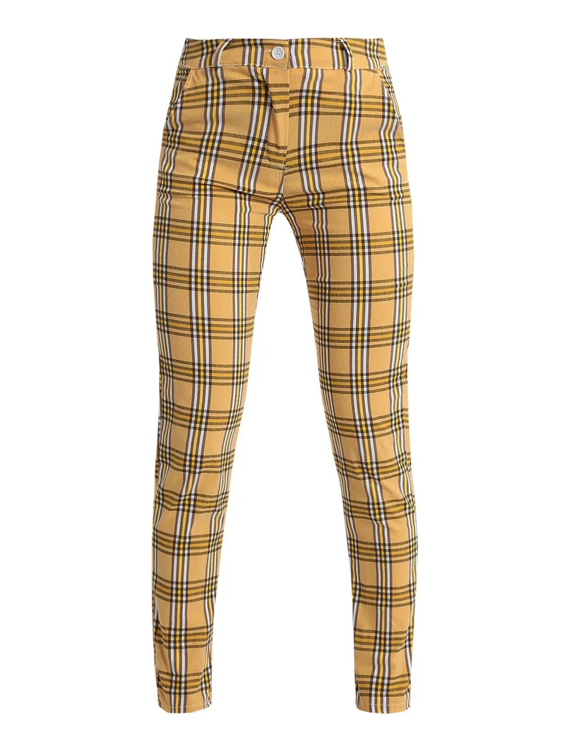 Pantaloni a quadri leggeri - giallo