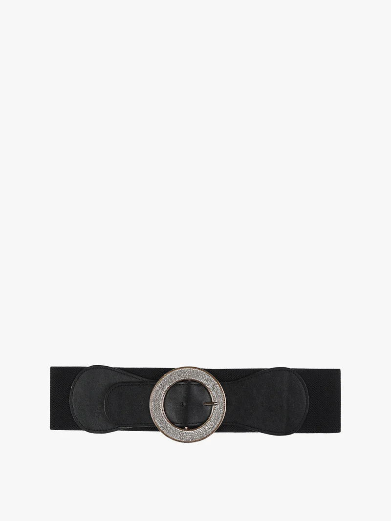 Cintura stringivita con strass - nero