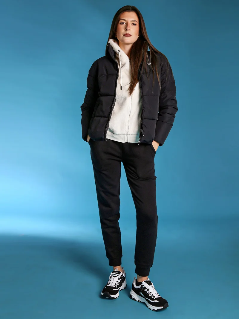 Giubbotto donna bomber imbottito - nero
