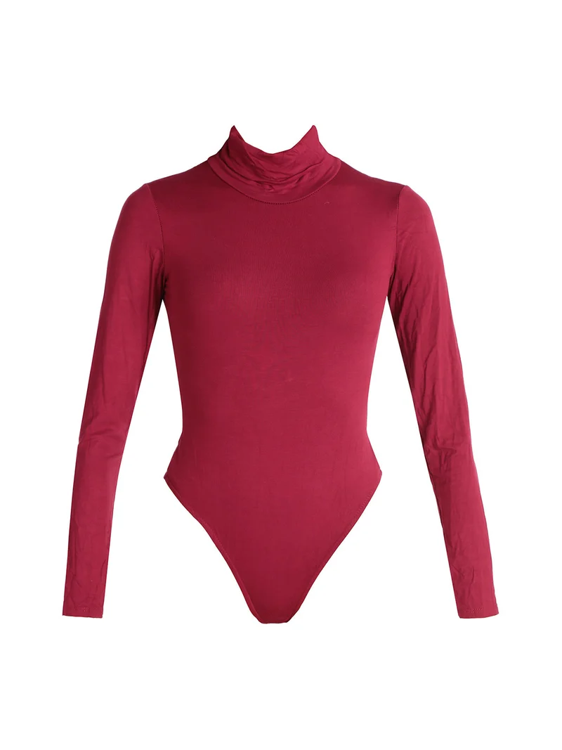Body dolcevita manica lunga - rosso