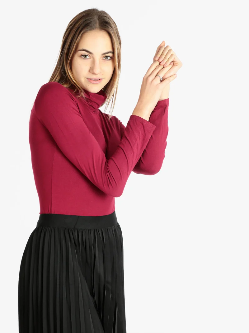 Body dolcevita manica lunga - rosso