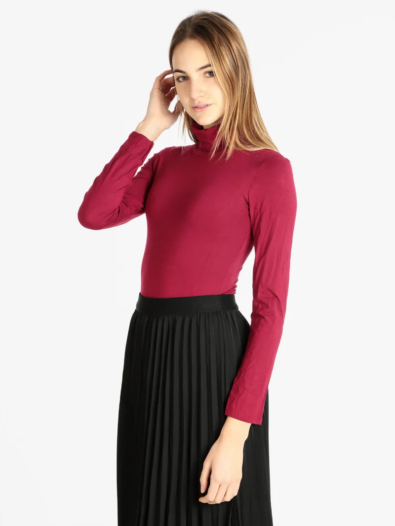 Body dolcevita manica lunga - rosso