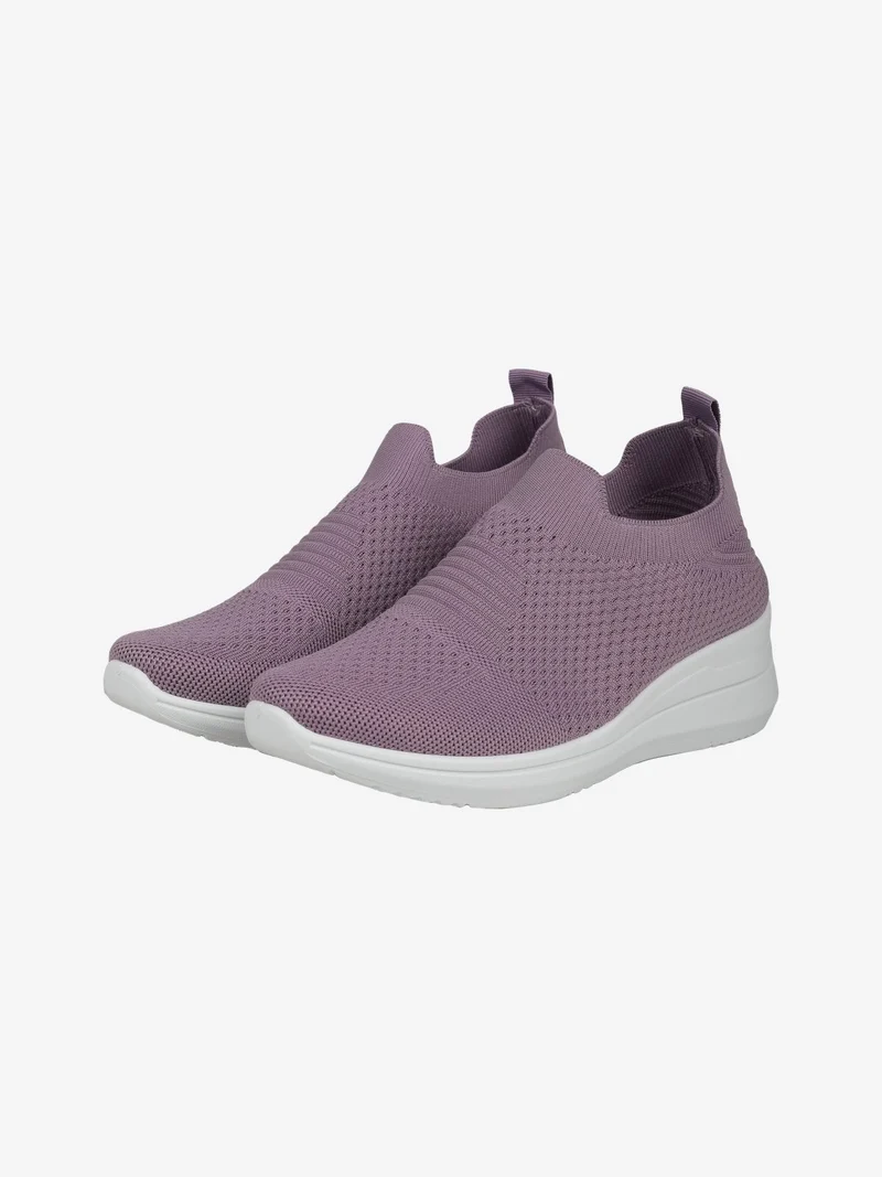 Sneakers donna slip on con zeppa - lilla
