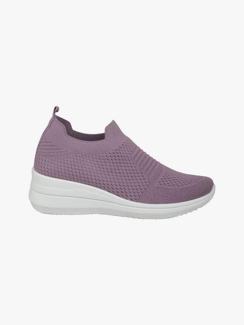 Sneakers donna slip on con zeppa - lilla