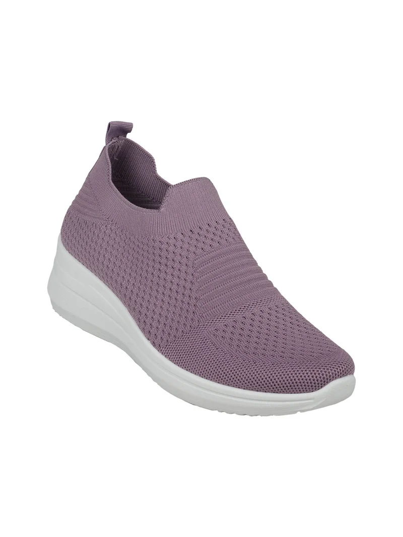 Sneakers donna slip on con zeppa - lilla