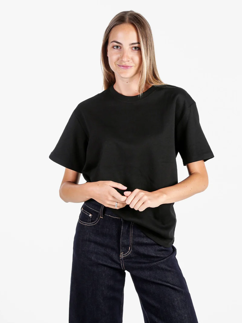 T-shirt donna oversize in cotone - nero