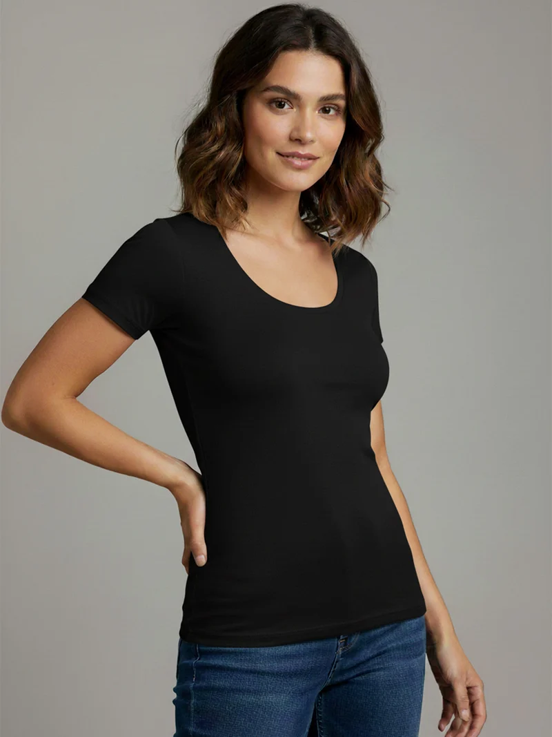 T-shirt intima da donna in bamboo - nero