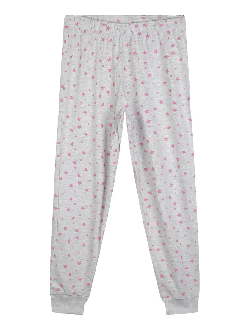 Pigiama lungo da bambina in cotone - grigio
