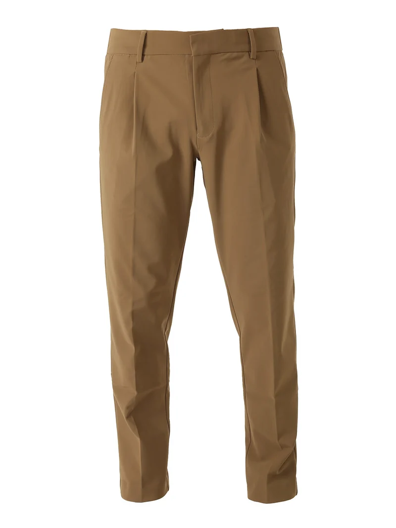 Pantaloni casual da uomo a gamba dritta - marrone