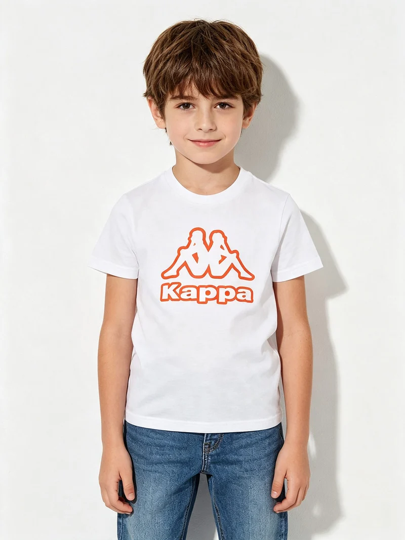 T-shirt da ragazzo in cotone con logo - bianco