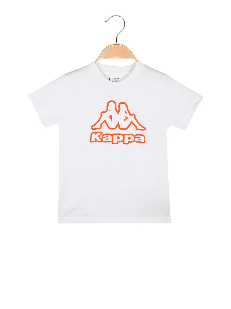 T-shirt da ragazzo in cotone con logo - bianco