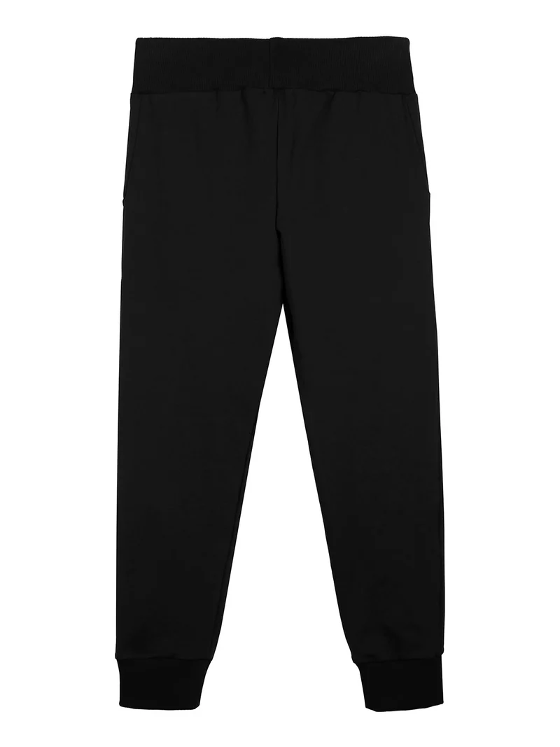 Pantaloni sportivi da ragazzo con coulisse e polsini - nero