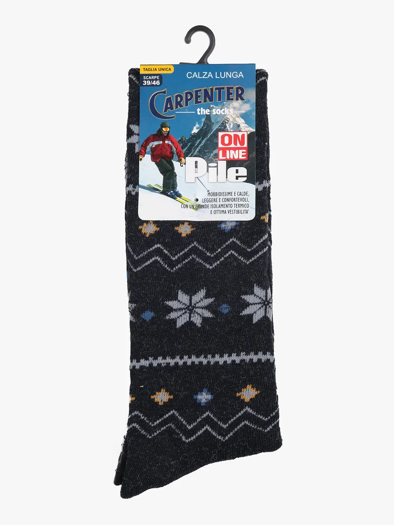 Calze lunghe da uomo in pile - blu scuro
