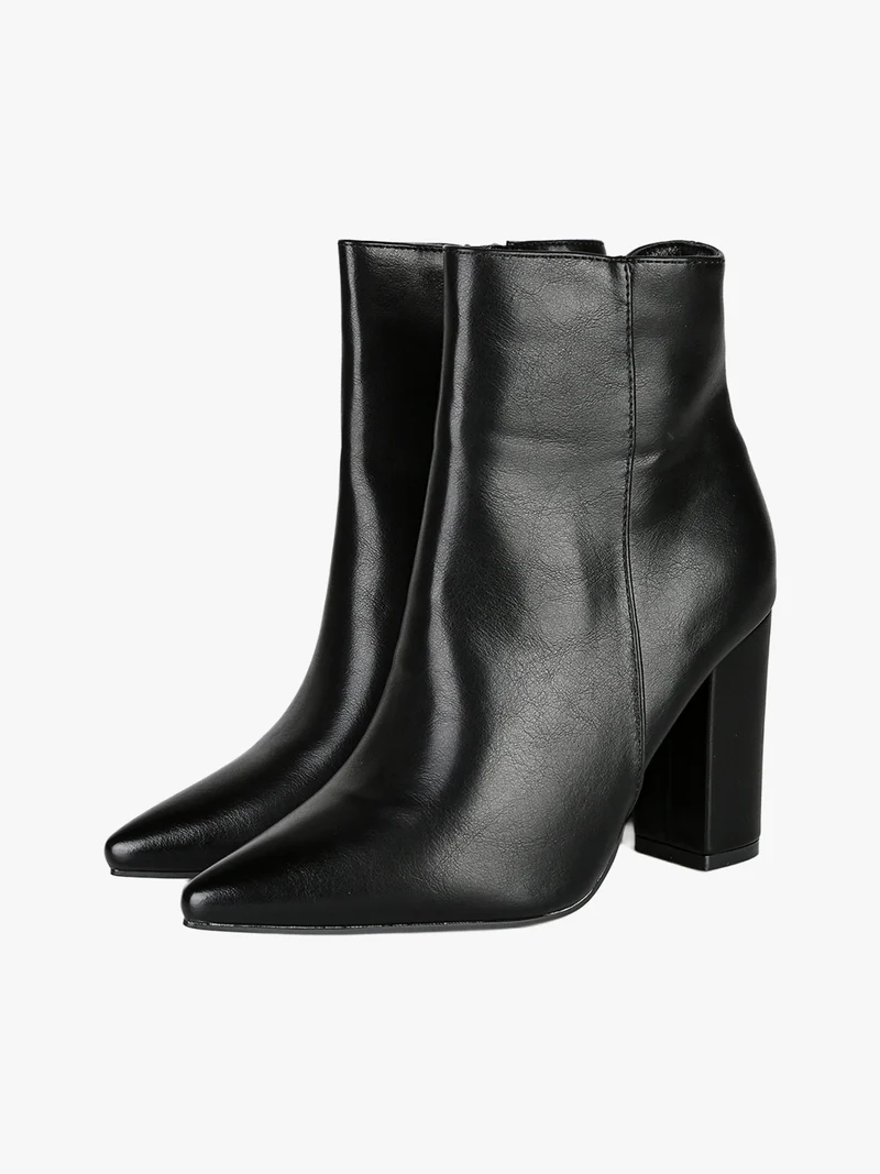 Stivaletti donna 2 in 1 con tacco - nero