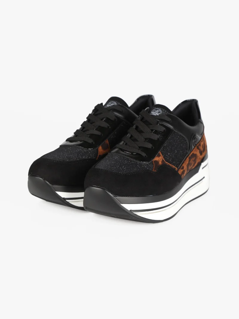 Sneakers da donna con zeppa - marrone