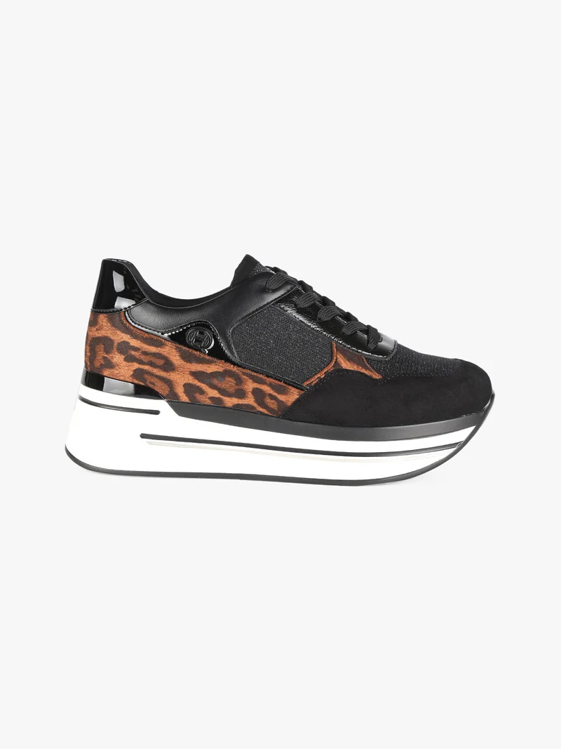 Sneakers da donna con zeppa - marrone