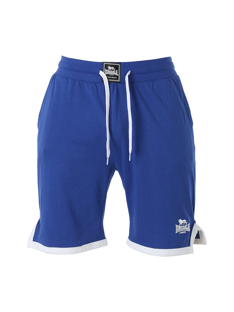 Bermuda sportivi da uomo in cotone con logo - blu