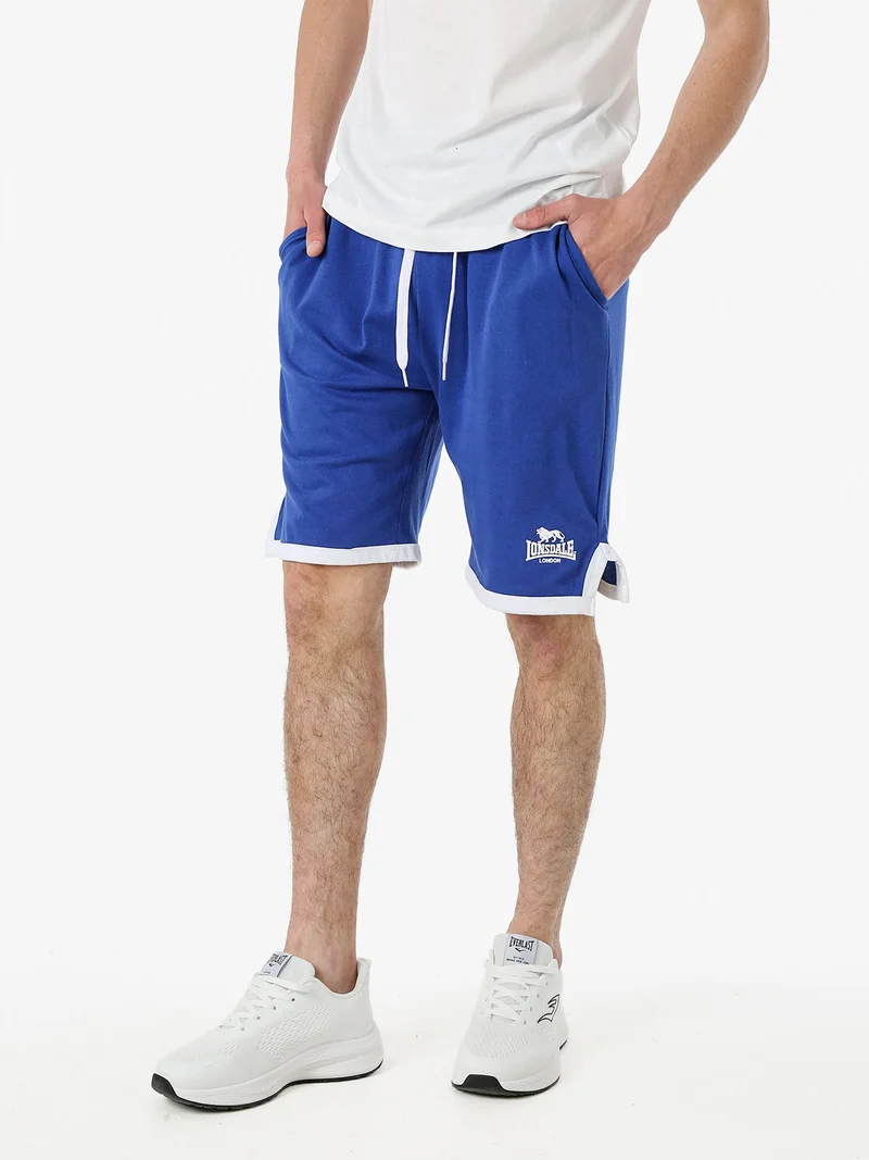 Bermuda sportivi da uomo in cotone con logo - blu