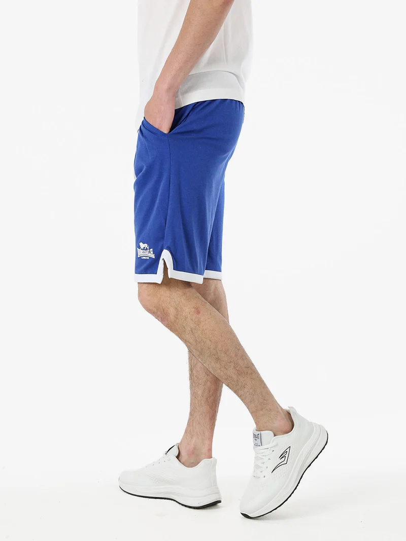 Bermuda sportivi da uomo in cotone con logo - blu