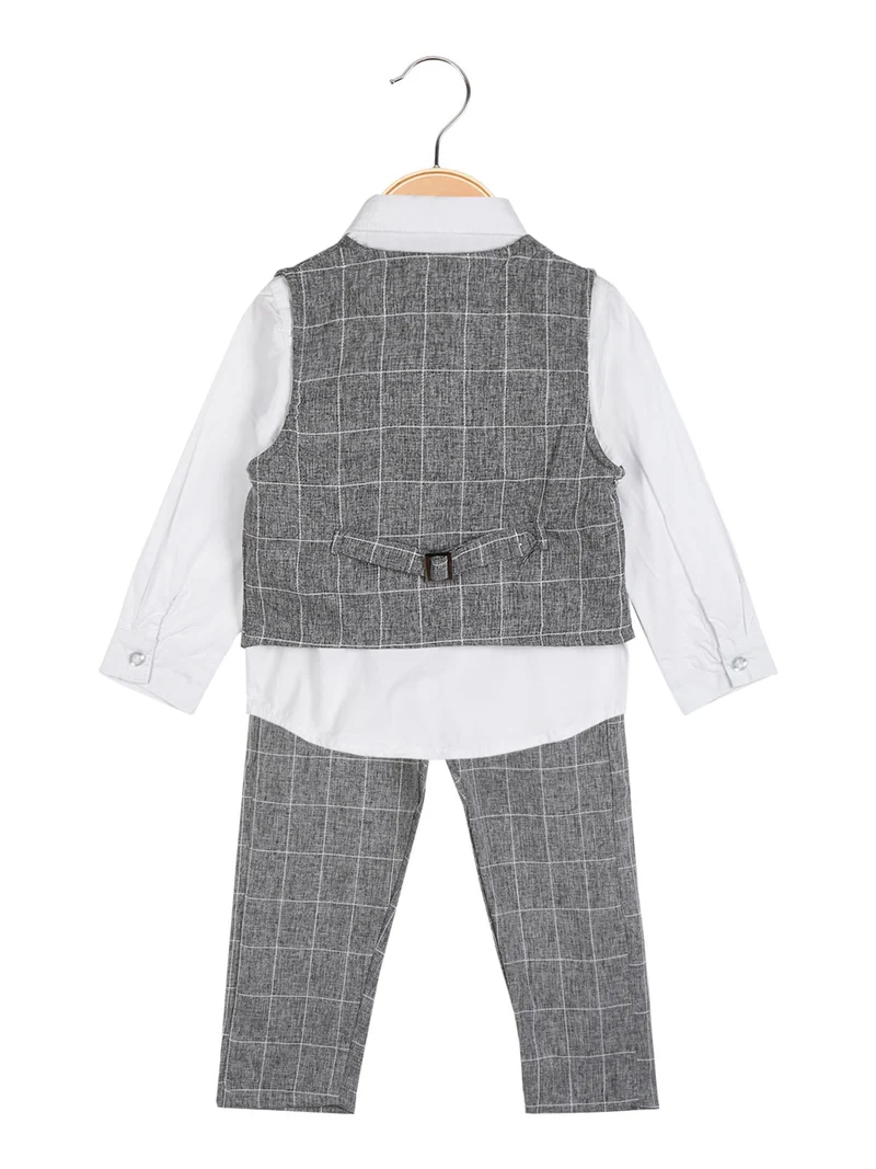 Completo elegante da neonato 3 pezzi - grigio