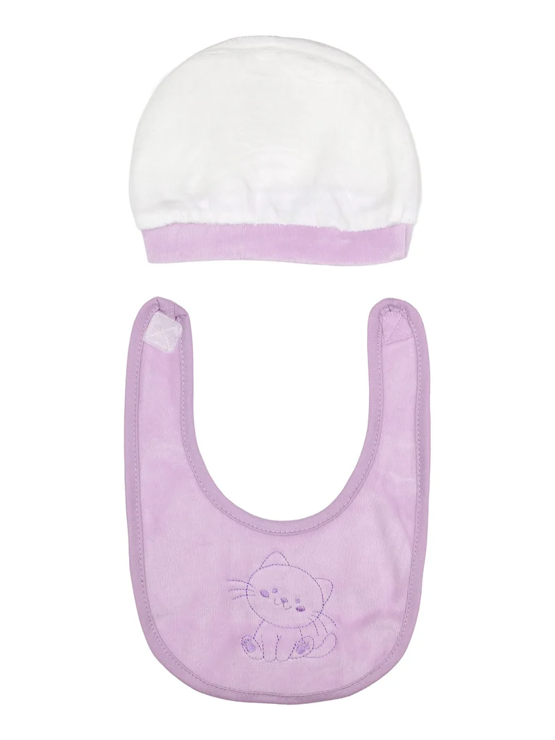 Completo lungo da neonata in ciniglia con accessori - lilla