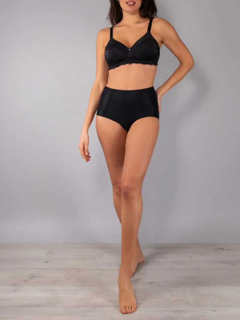 AR39 Guaina da donna con pizzo - nero